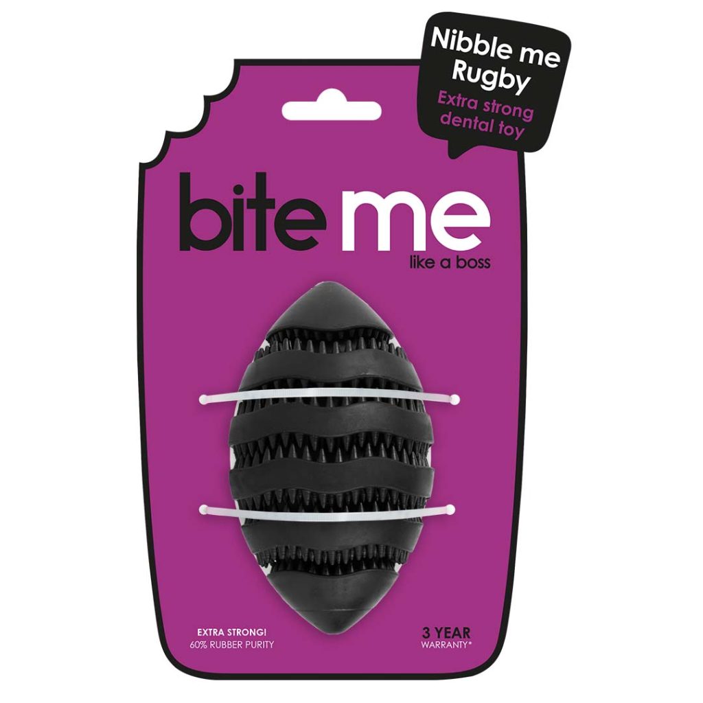 Snackspeeltje Nibble me Rugby zwart
